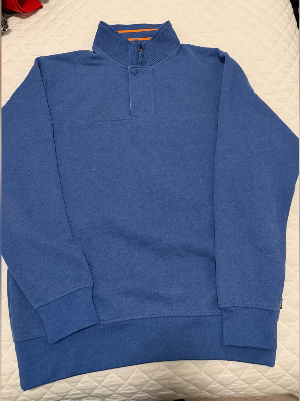 Orvis Men’s Medium Quarter Zip Snap Mock Neck Cotton Blend Pullover